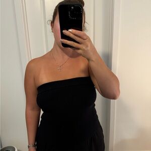 Abercrombie & Fitch Black Strapless Bodycon Crop Top